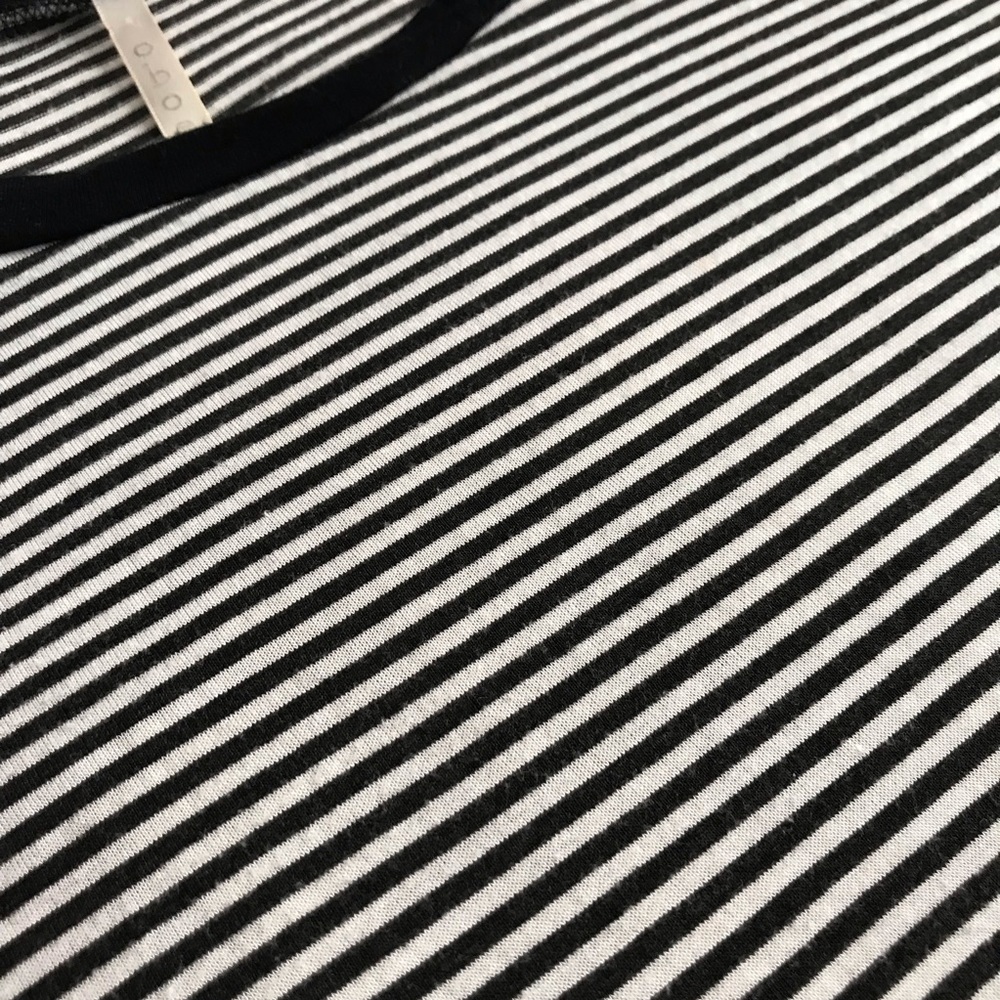 SOLD: Black Striped Cropped Tee - Picture 5 of 6
